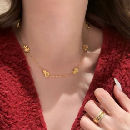 Pure Silver S925 CNC Craft Ice Crushed Gourd Necklace Chain Exquisite High-end Niche Design