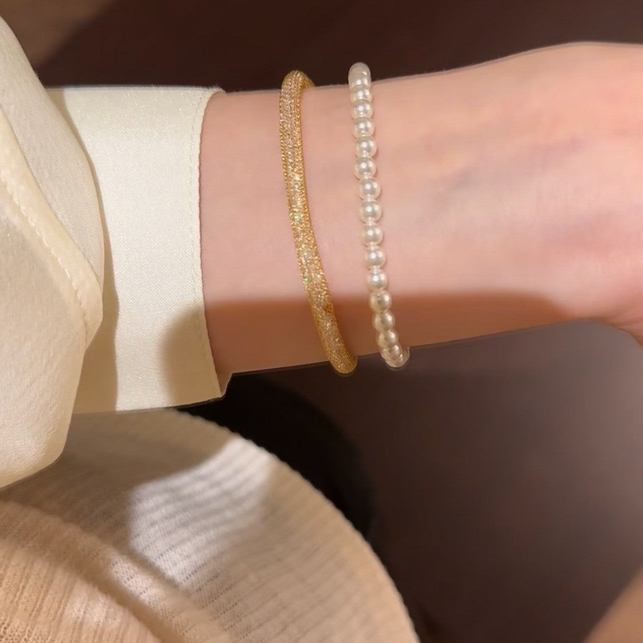 Italian Imported Craft Money Bag Mesh Bracelet Simple Niche Design Light Luxury High-End Feel Elegant Hand Jewelry