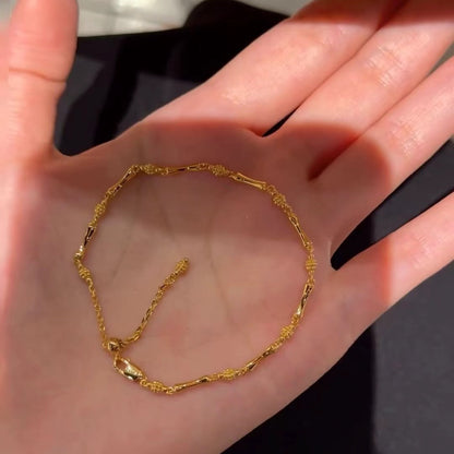 Pure Silver S925 Real Gold Plated New Chinese Style Bamboo Bracelet Light Luxury High-end Exquisite Niche Jewelry