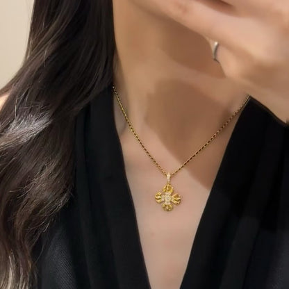 Italian Craft Vintage Style Pure Silver S925 Vajra Black Rope Necklace Collarbone Chain Elegant High-end