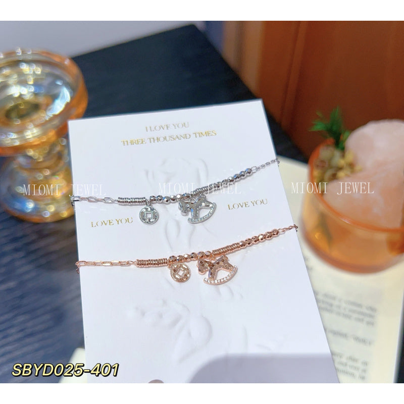 S925 Sterling Silver Crushed Ice Butterfly Bracelet for Women, Sparkling Exquisite Carousel Bracelet, High-End Niche Jewelry