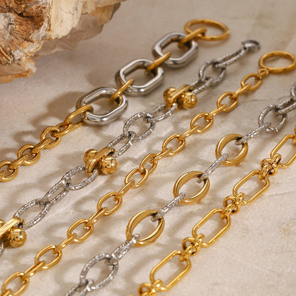 Stainless Steel Cuban Bracelet High-End Ins Metal Chain Titanium Steel Jewelry Bracelet