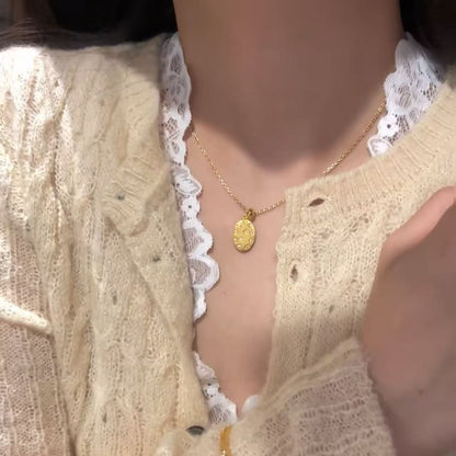 Pure Silver S925 Eight-Pointed Star Brushed Craft Niche Necklace Light Luxury High-End Simple Fashion Daily Versatile