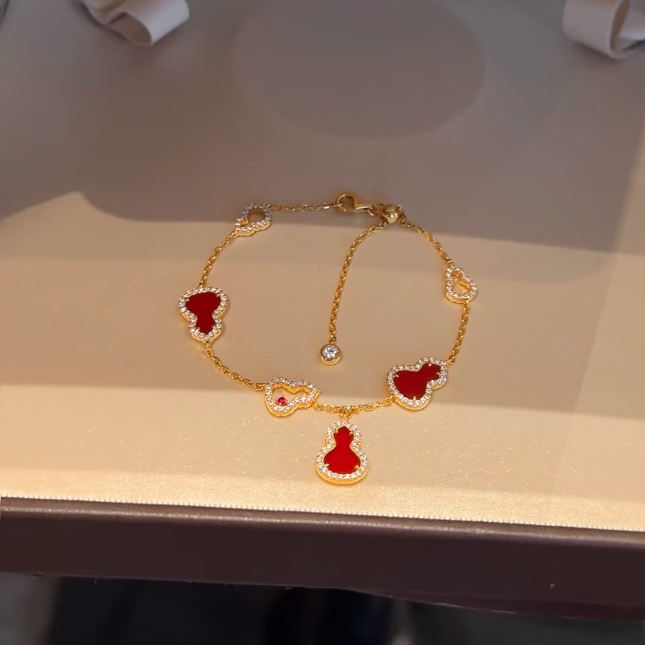 Pure Silver S925 Natural Red Agate Double-Sided Wearable Bracelet Necklace Set Light Luxury Exquisite High-End Feel Whitening Accessories