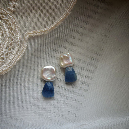 Natural  Pearl Turquoise Pink Crystal Amethyst Irregular 925 Silver Needle Irregular Earrings Ear Jewelry