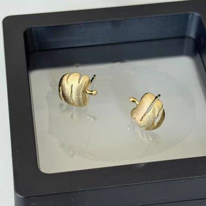 Pure Silver S925 Brushed Craft Apple Earrings Simple Fashion Niche High-end Exquisite Versatile