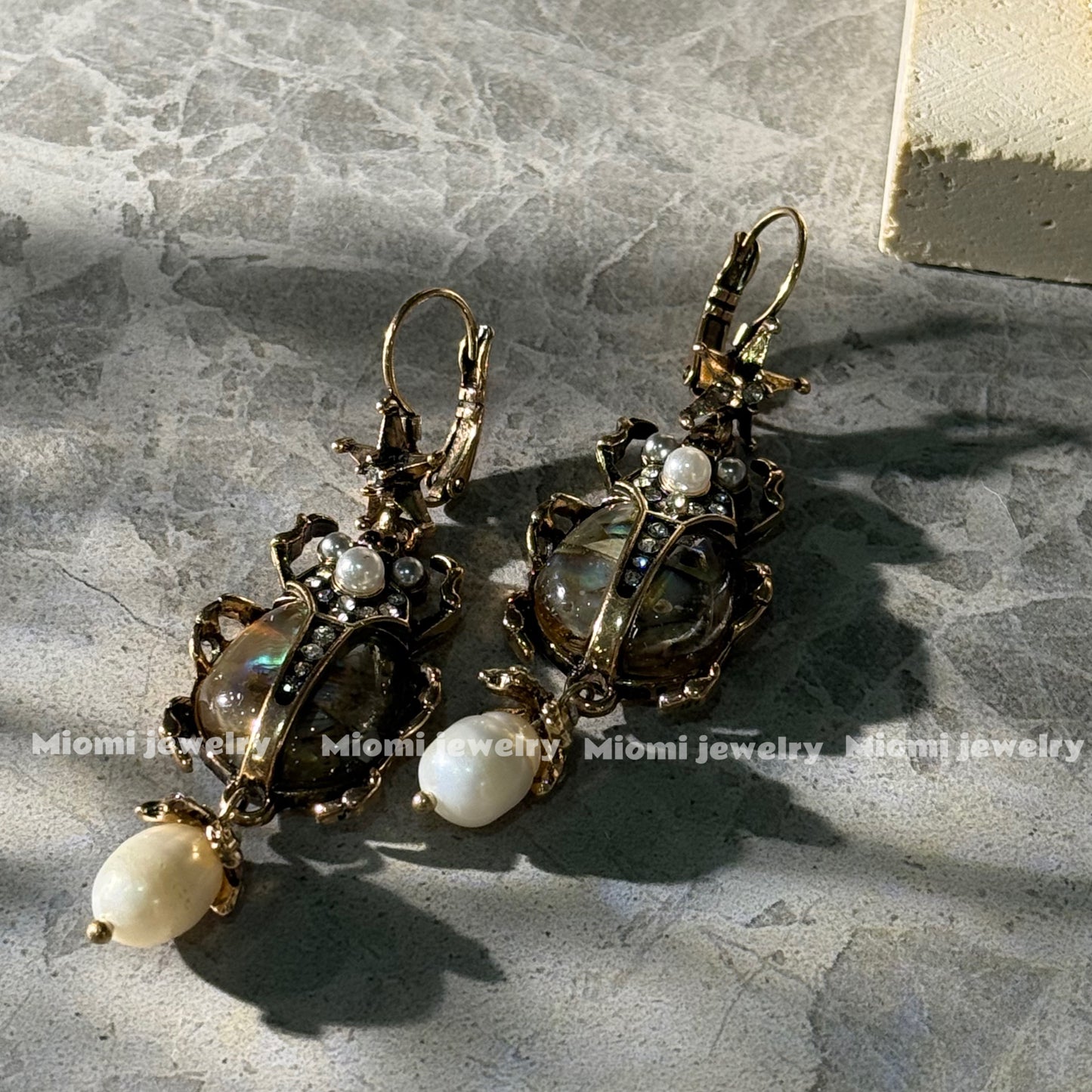 gothic whimsical design bugs earring vintage