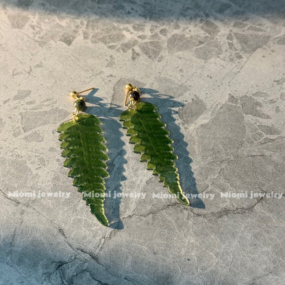 cottage leaf earring whimsical