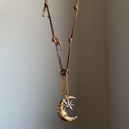 Moon star necklace witch whimsical