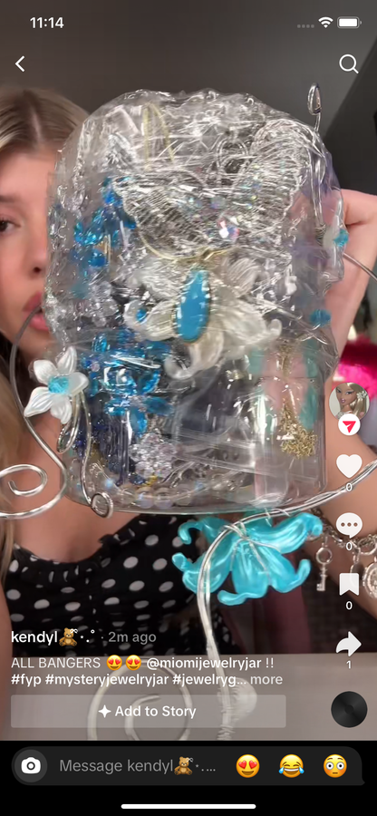 Kendyl style bule  jewelry jar can copy influencer