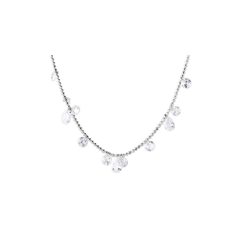 S925 silver necklace drop water zircon