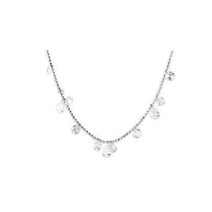 S925 silver necklace drop water zircon