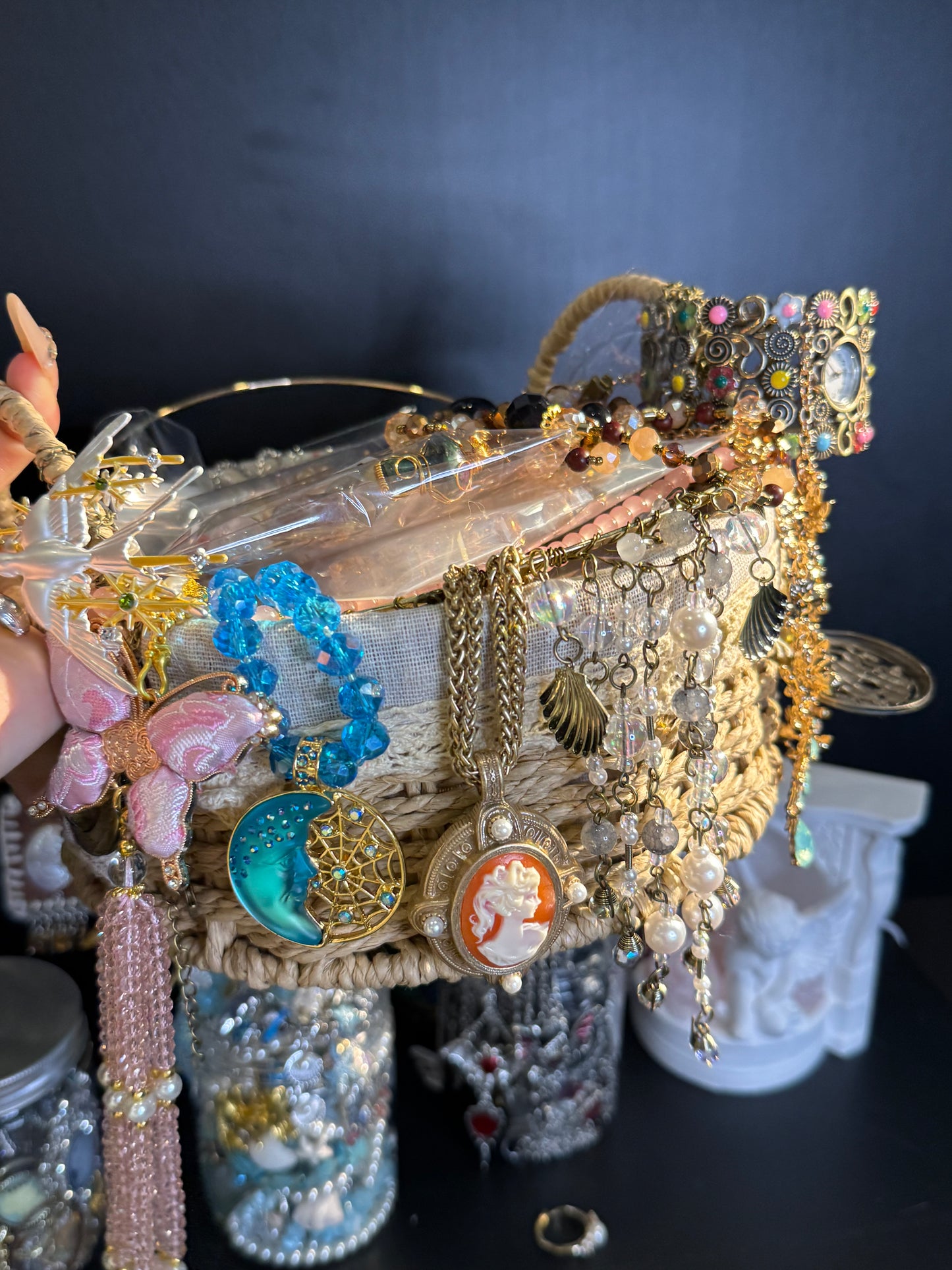 influencer Raquel same style mystery jewelry basket 50% copy items