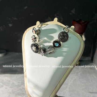 Silver whimsical choker gothic necklace
