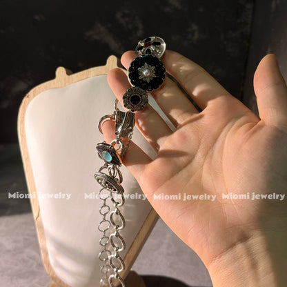 Silver whimsical choker gothic necklace
