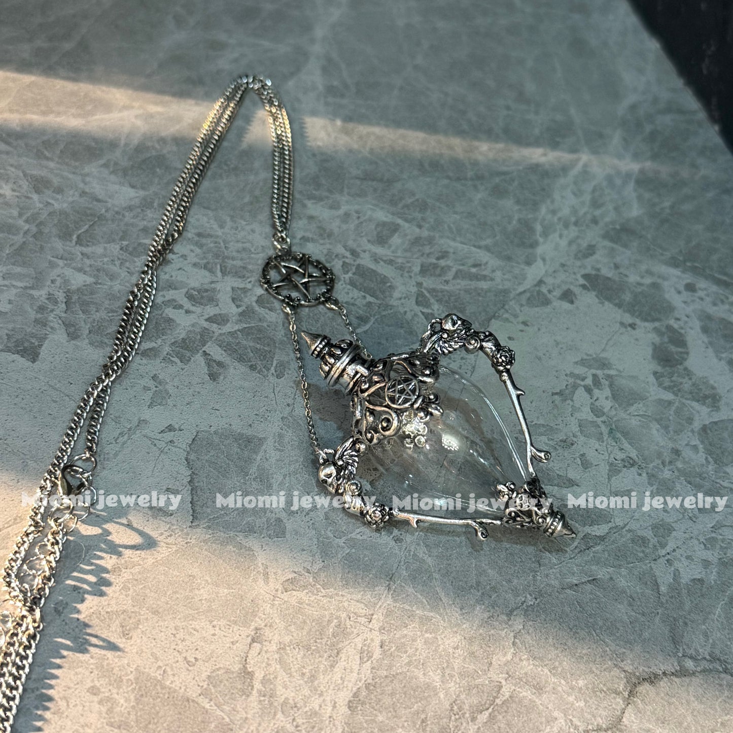 witchy soft gothic Magical bottle necklace🖤