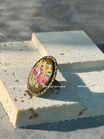 Vintage ring with flower💚