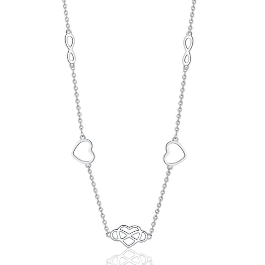 s925 Sterling silver heart Infinity necklace Simple necklace