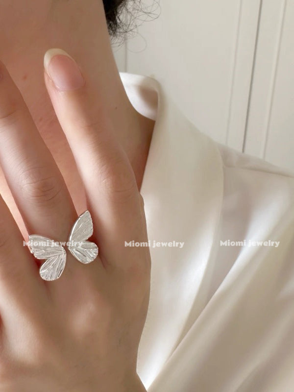 S925 silver butterfly ring
