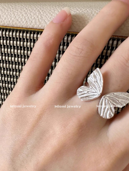 S925 silver butterfly ring