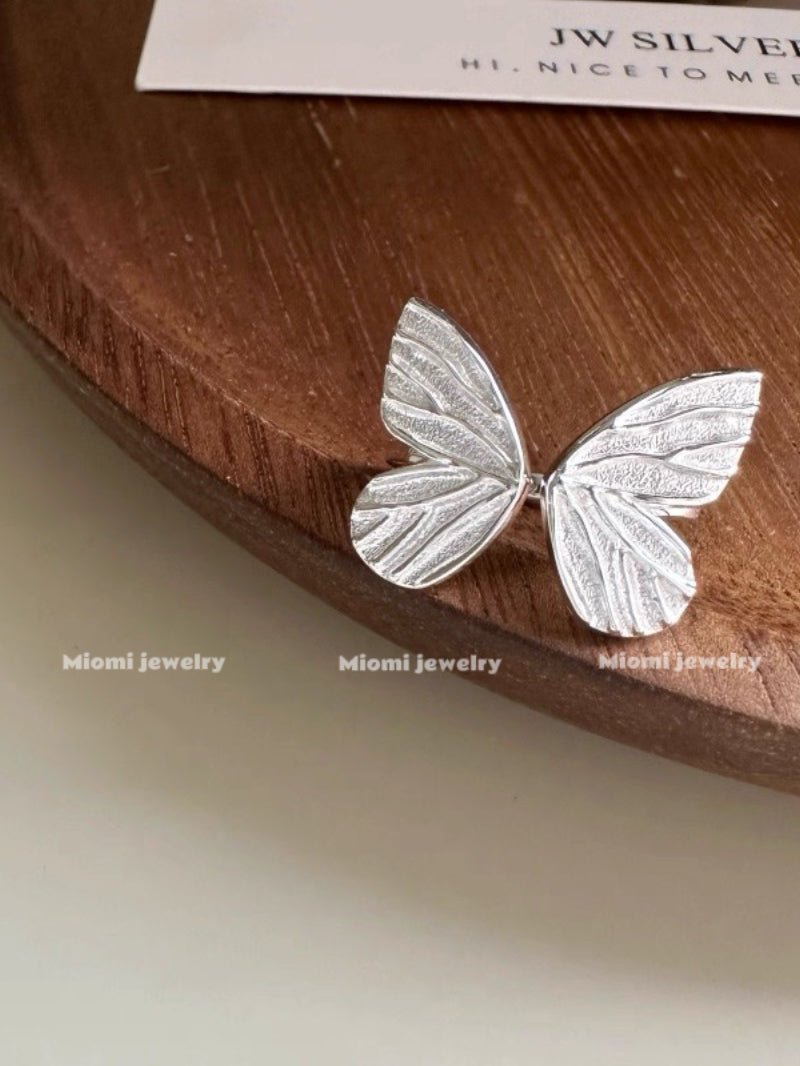 S925 silver butterfly ring