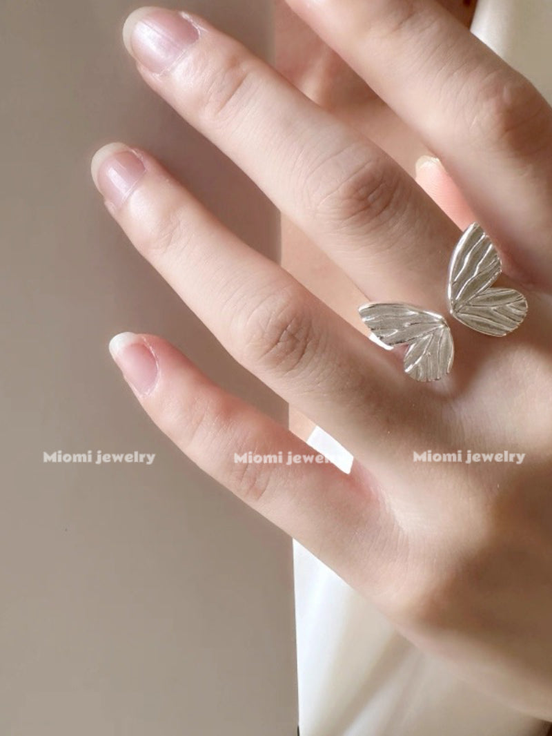 S925 silver butterfly ring