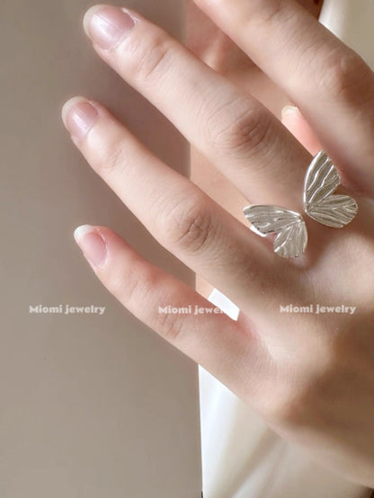 S925 silver butterfly ring