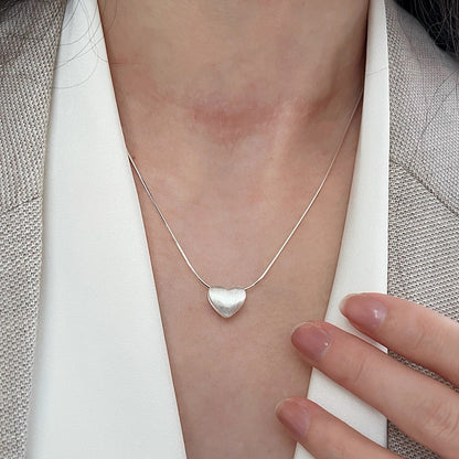 s925 silver heart charm necklace