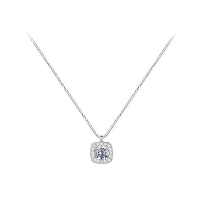 S925 pure silver zircon small sugar necklace female original design 2025 new light luxury senior sense cladbone chain