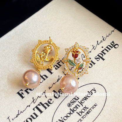 3pcs Vintage natural stone natural pearl necklace ring  bracelet set