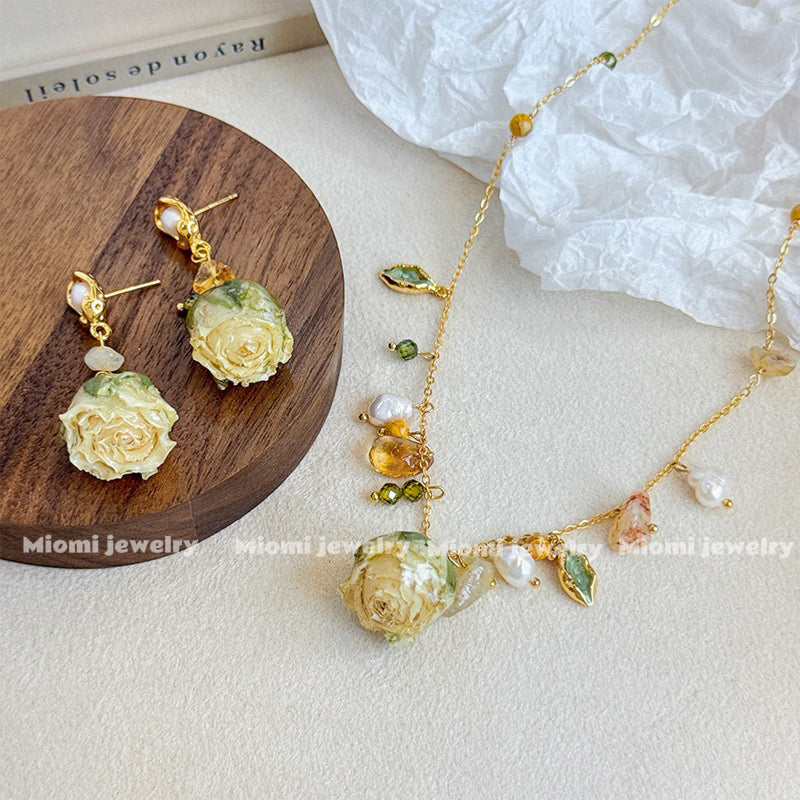 2 fairytale's jewelry set earring➕ring➕necklace （natural pearl）
