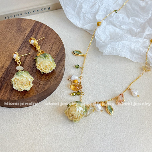 2 fairytale's jewelry set earring➕ring➕necklace （natural pearl）