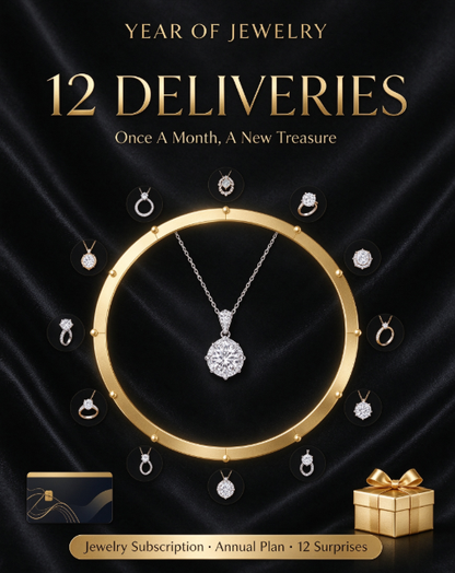 Miomi mystery 12-Month Jewelry Subscription | Receive jewelry Every Month, All Jewelry Yours To Keep, Annual Jewelry Gift Plan