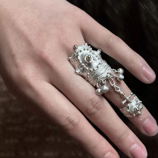 Miomi silver boho design ring