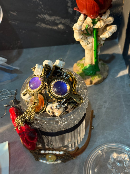 customize Witch Series Custom Jewelry Jar with Witch Style and Elements