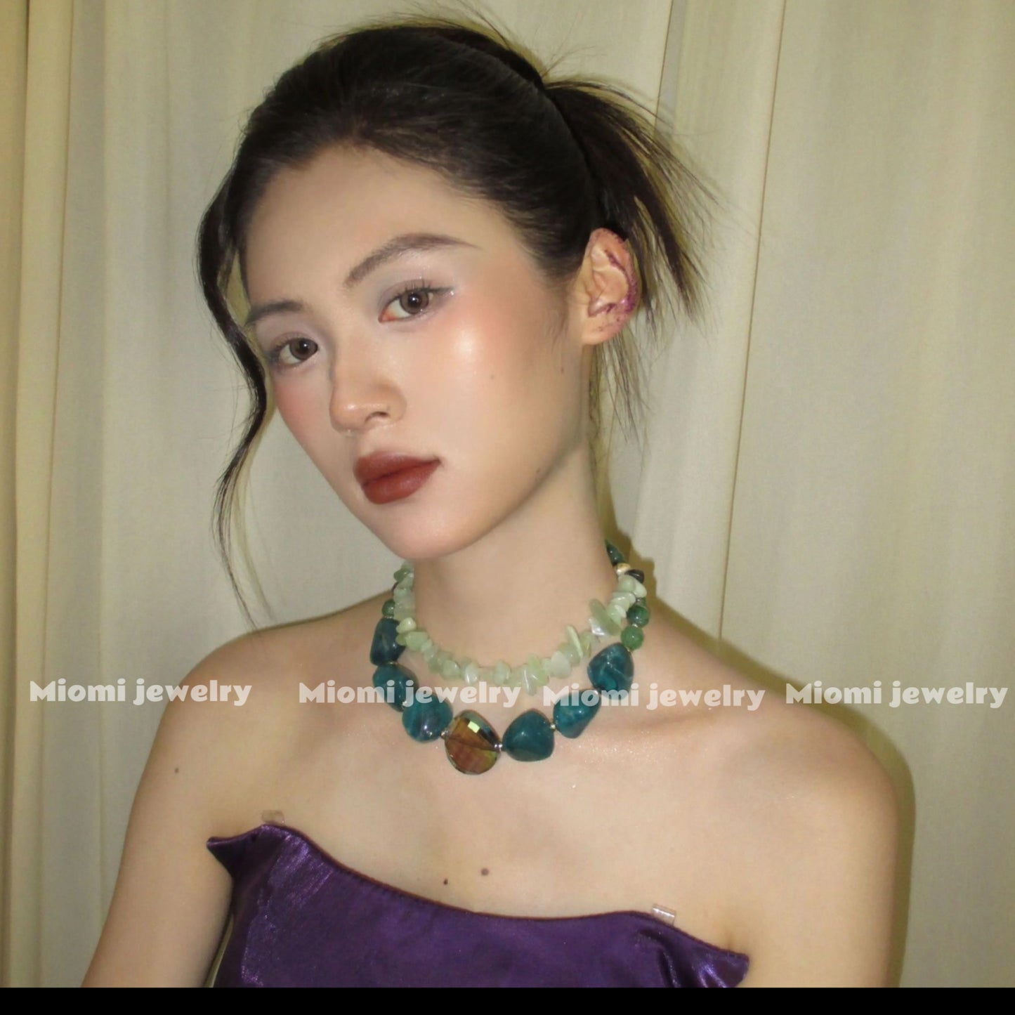 green necklace set