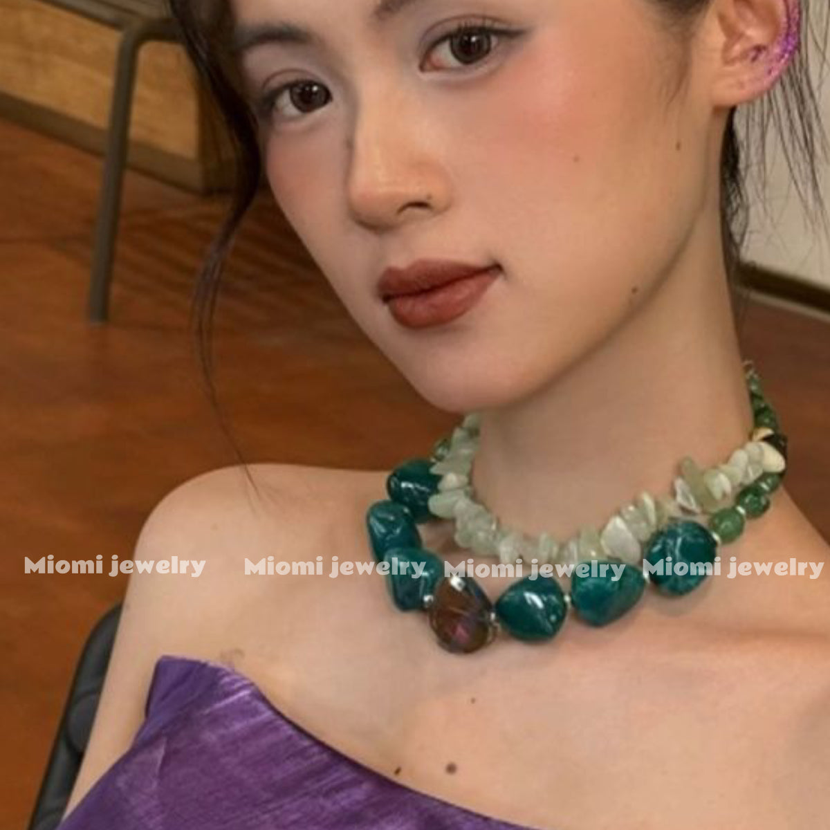 green necklace set