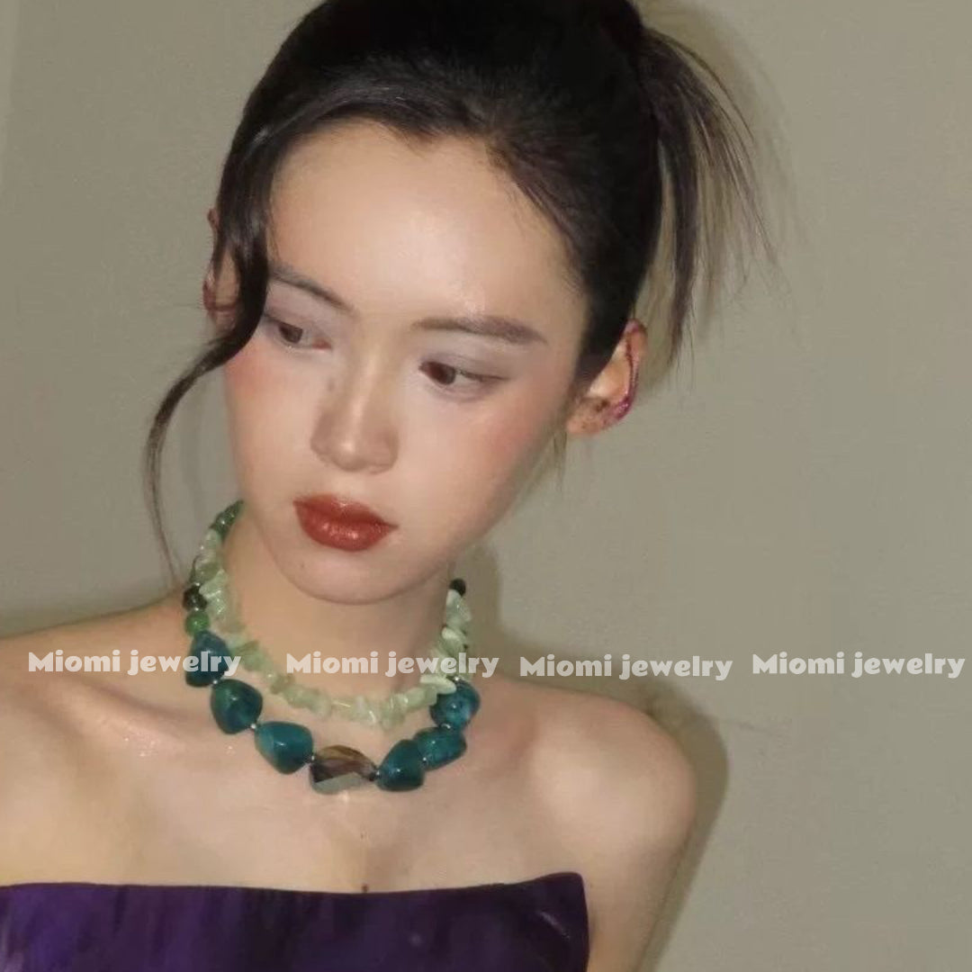 green necklace set