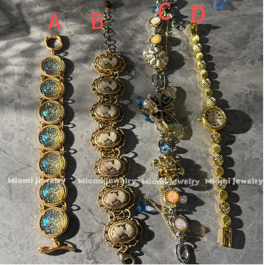 Miomi Vintage gold bracelet ，choker watch
