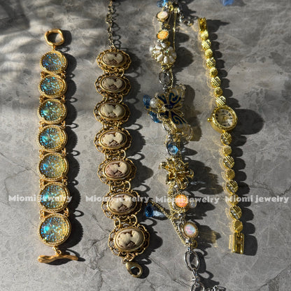 Miomi Vintage gold bracelet ，choker watch