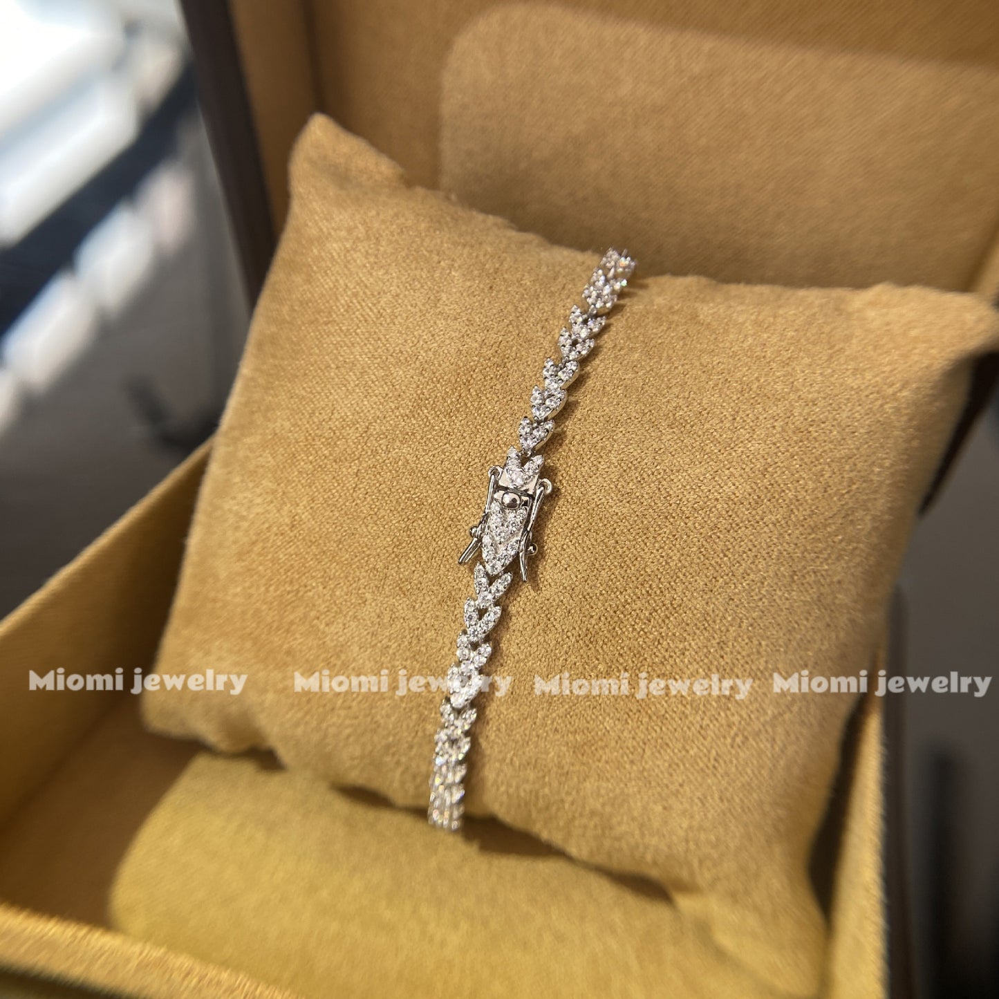 S925 Sterling Silver Light Luxury Full Diamond Gold Inlaid High Carbon Diamond Bracelet