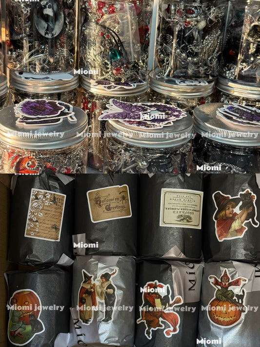randomly 30pcs Gothic witchy mystery jewelry jar around 30pcs randomly