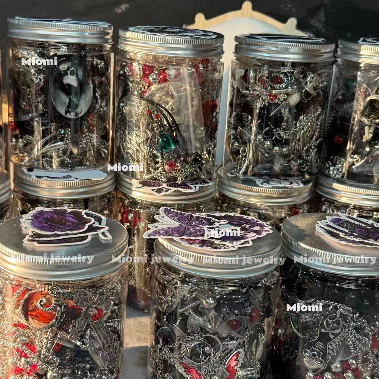 randomly 30pcs Gothic witchy mystery jewelry jar around 30pcs randomly