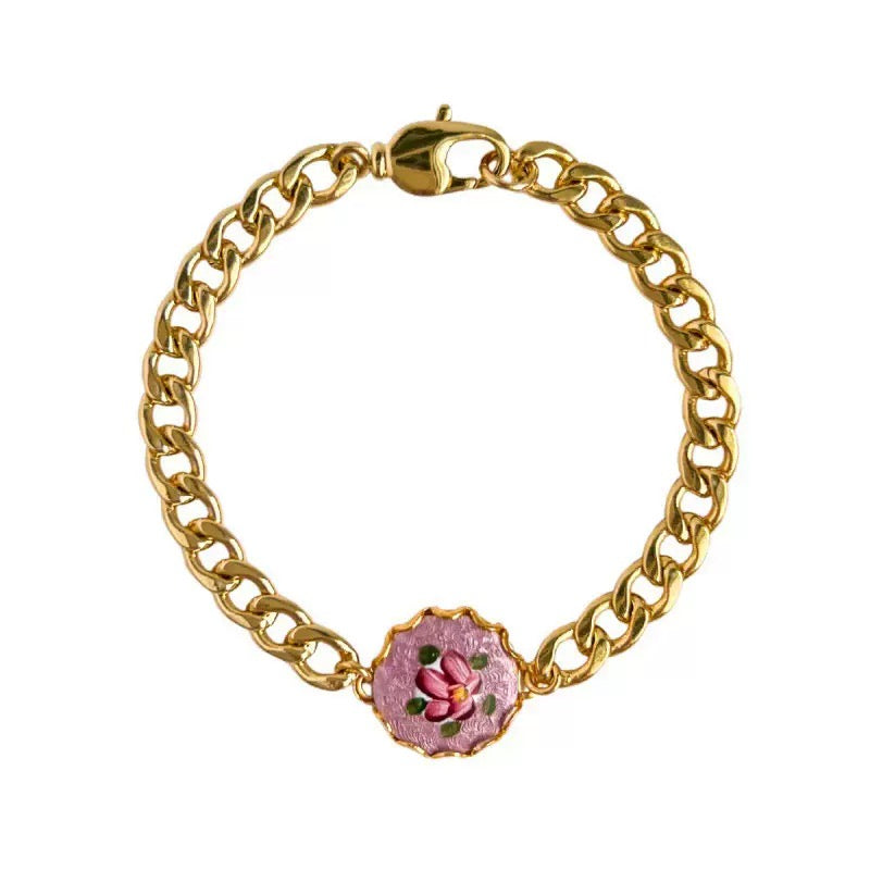 whimsical 18k gold stainless steel bracelet fairy vintage