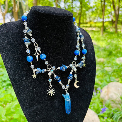 lapis natural necklace handmade whimsical fairy witch