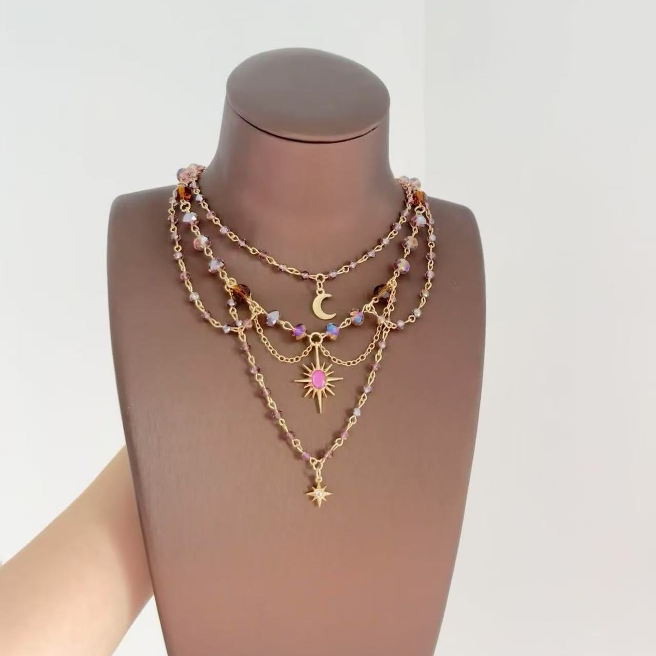 moon necklace Vintage whimsical