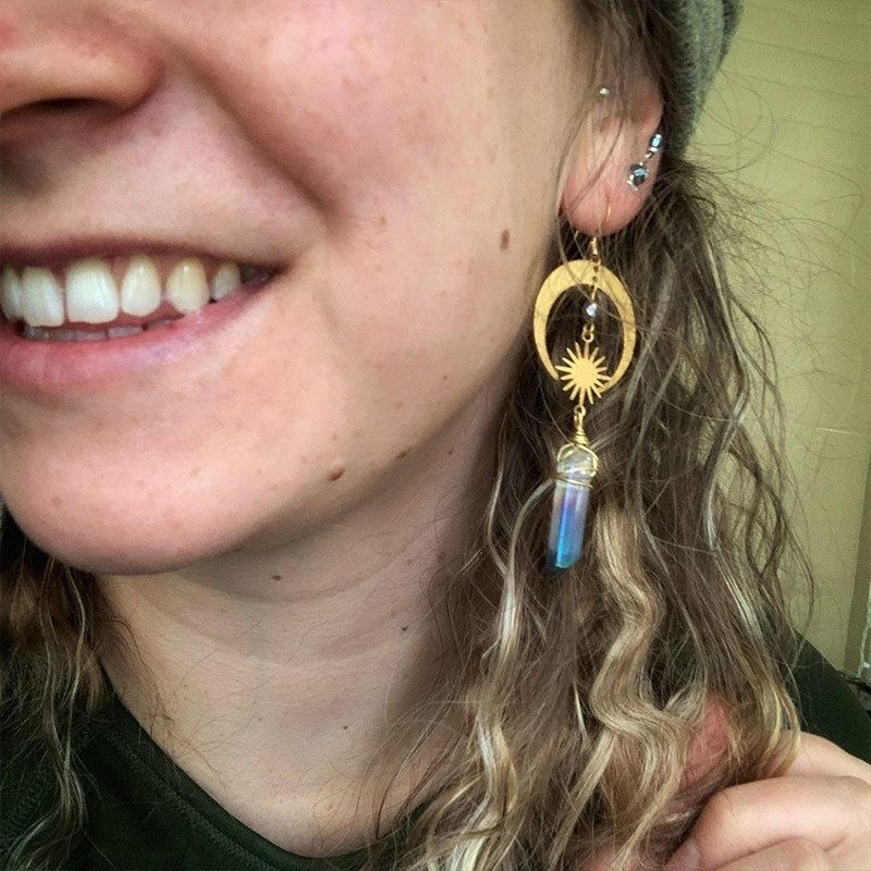 moon earring whimsical 💕