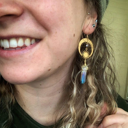 moon earring whimsical 💕