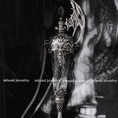 Breath of the Dragon + Original Dragon's Blood Bottle, Medieval Glass Bottle Pendant Necklace gothic  original design witchy