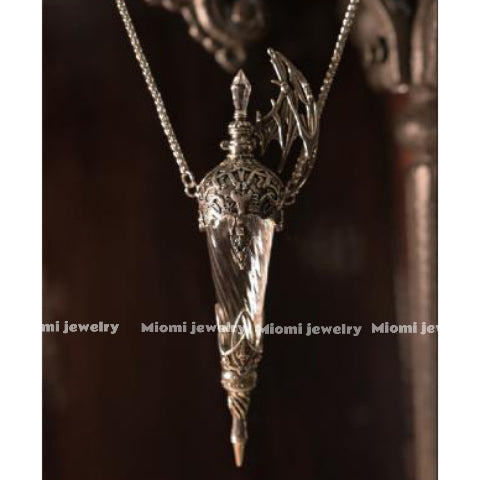 Breath of the Dragon + Original Dragon's Blood Bottle, Medieval Glass Bottle Pendant Necklace gothic  original design witchy